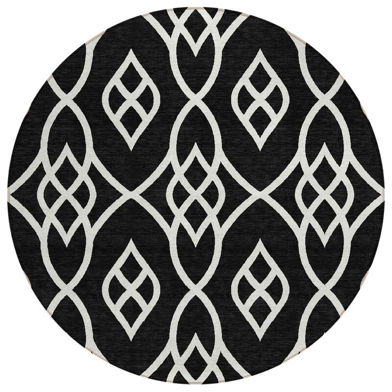 Machine Washable Indoor/ Outdoor Chantille Modern Trellis Rug