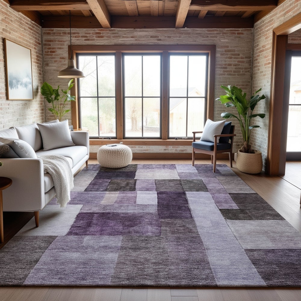 Premium Washable Super Soft Causal Blocky Mayfield Rug