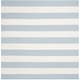 preview thumbnail 58 of 148, SAFAVIEH Handmade Montauk Caspian Stripe Cotton Flatweave Rug 10' x 10' Square - Sky Blue/Ivory