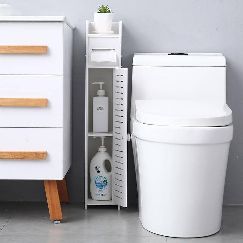 Paper Towel Storage Narrow Cabinet Bathroom Floor Cabinet Storage Organizer