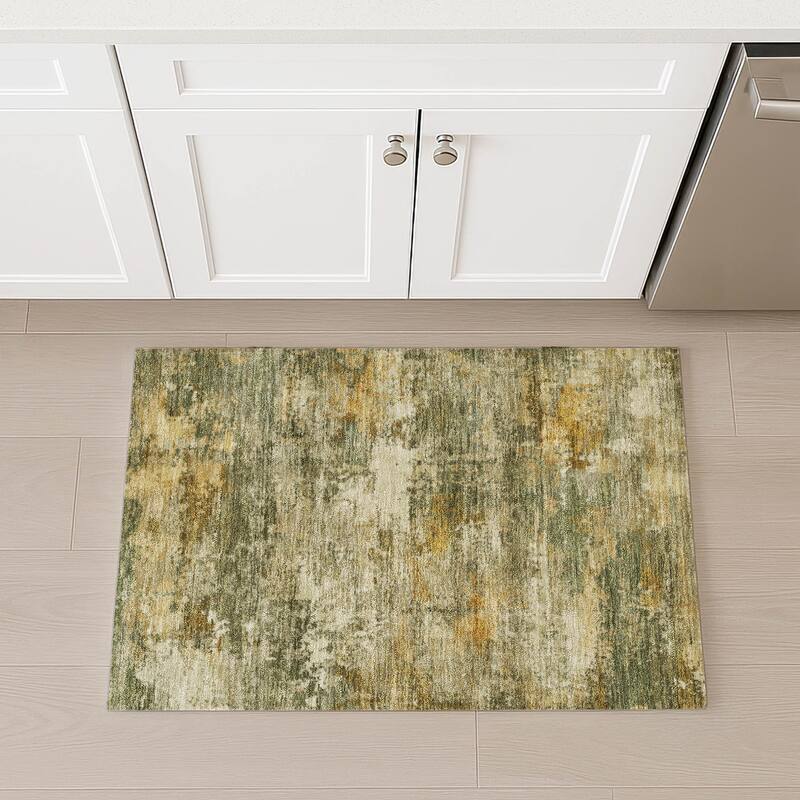 Machine Washable Indoor/ Outdoor Modern Blend Chantille Rug