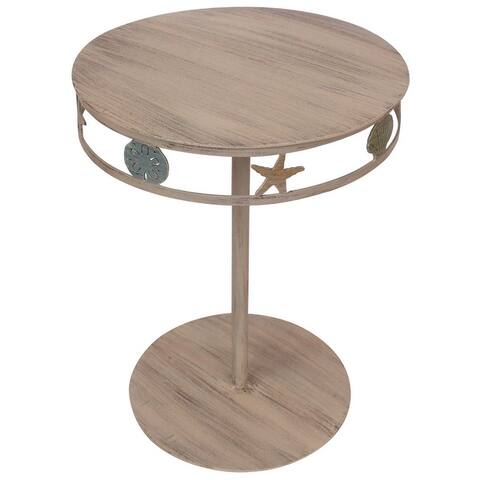 DISCONTINUED - Coastal Round End Table with Band