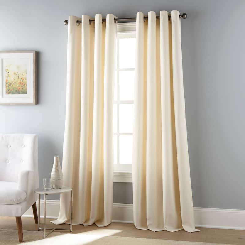 Nanshing Zola Solid Blackout Thermal Grommet Single Curtain Panel - 54 x 84" - Ivory