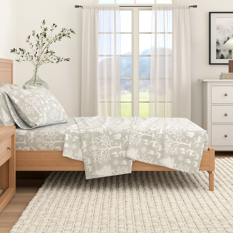 Linery & Co. Winter Turkish Cotton Double-Brushed Flannel Bed Sheet Set