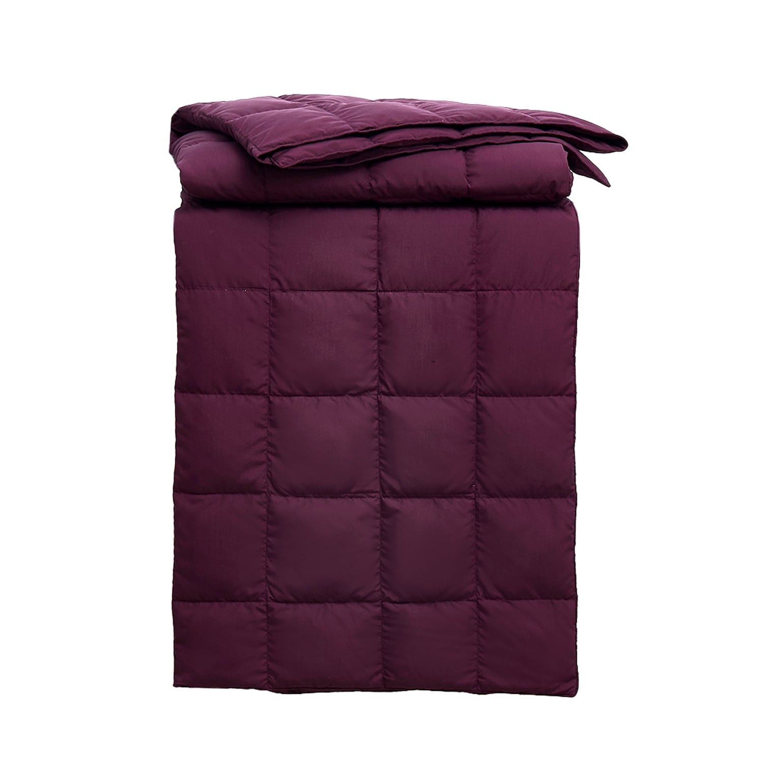 Serta Packable Oversized Down Fiber Throw Plum