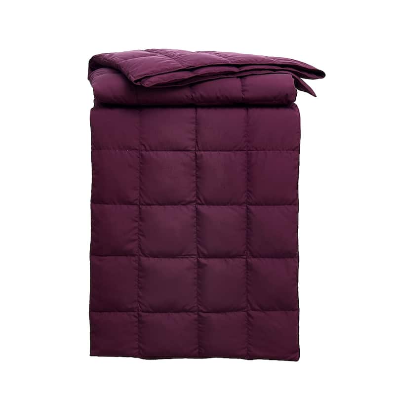 Serta Packable Oversized Down Fiber Throw - Plum