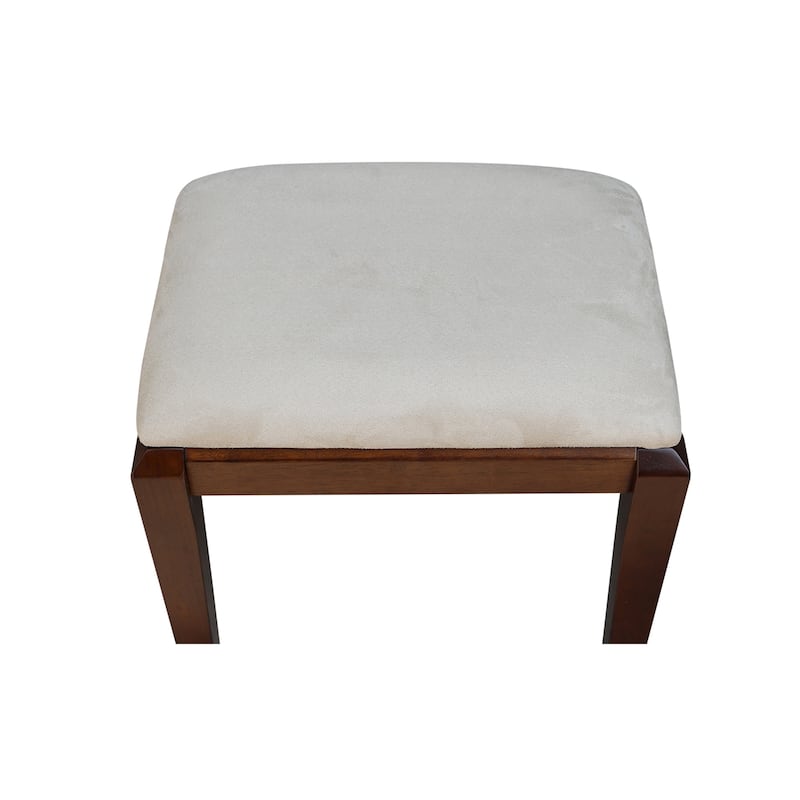 Solid Wood Upholstered Vanity Bench