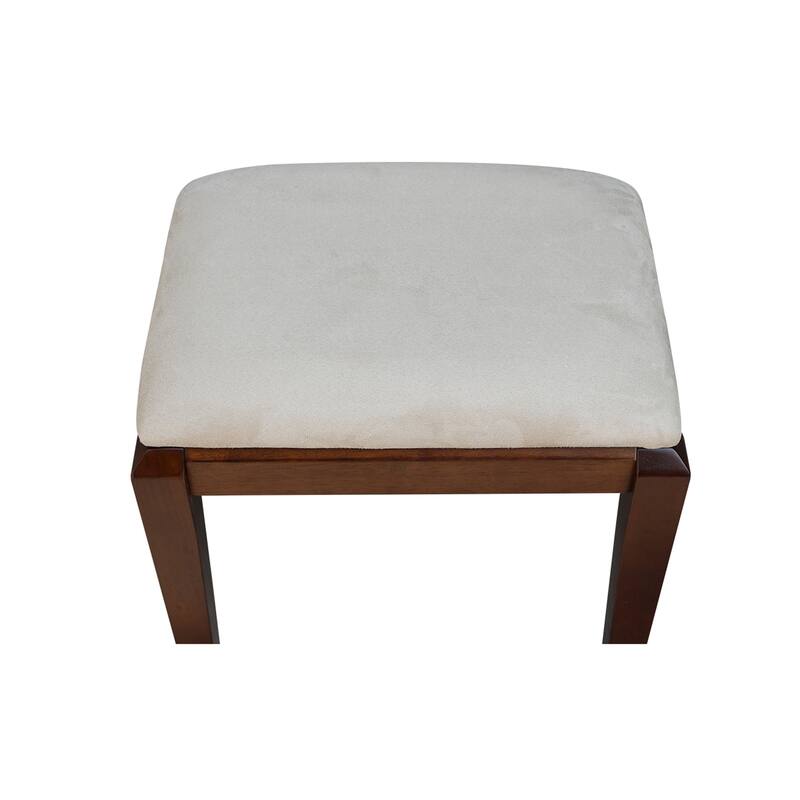 Solid Wood Vanity Table with Vanity Bench (Espresso Finish)