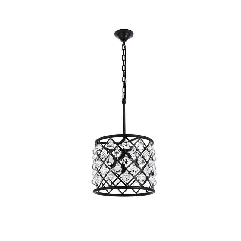 Royce Edge 3-Light Matte Black Pendant - matte black (royal cut clear crystals) - matte black (royal cut clear crystals)