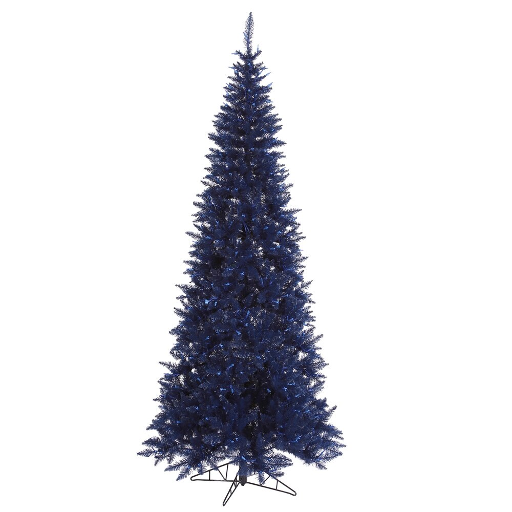 Vickerman 6.5' Navy Blue Fir Slim Artificial Christmas Tree, Unlit 
