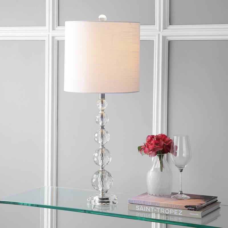 Harper 28.5" Crystal LED Table Lamp, Clear/Chrome (Set of 2) by JONATHAN Y