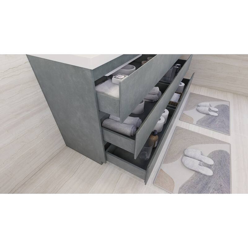 Aron 72'' Freestanding Vanity with Double Reinforced Acrylic Sink