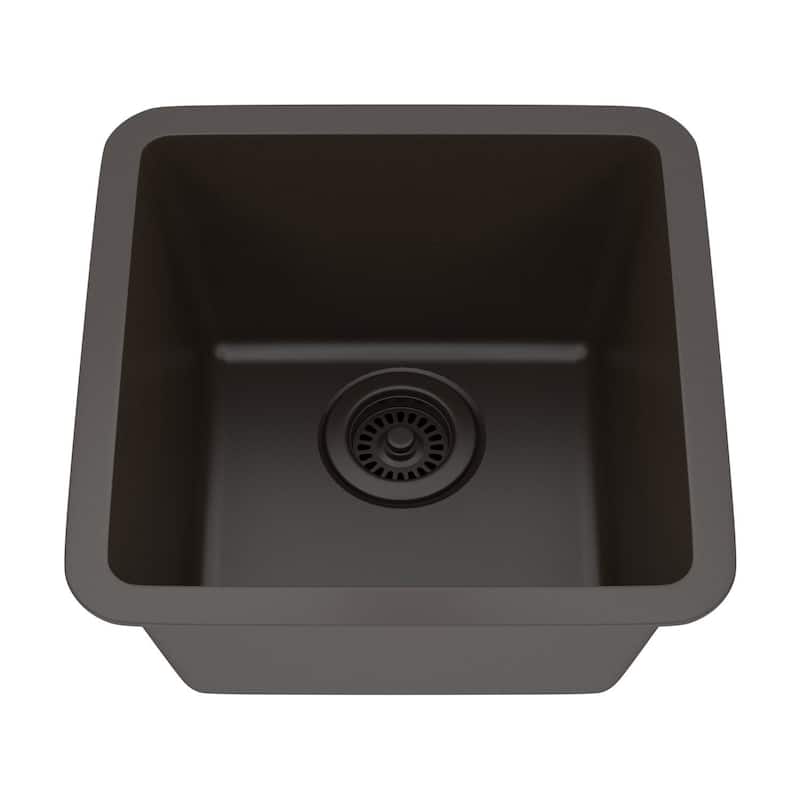 15" x 15" Quartz Single Bowl Drop-In Granite Composite Sink - 15"x15"