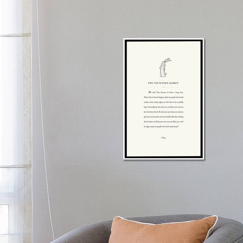 iCanvas "Velveteen Rab3it Book Page Illustration" by Holly Van Wyck Framed Canvas Print