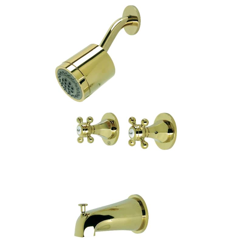 Kingston Brass Metropolitan Two-Handle Tub and Shower Faucet - Polished Brass