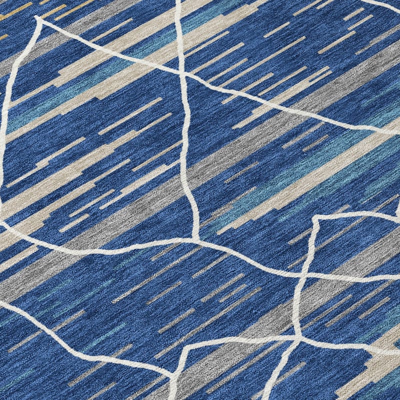 Machine Washable Indoor/ Outdoor Modern Global Chantille Rug