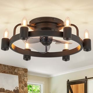 LunaDrift 20in.Low Profile Ceiling Fan with Light and Remote, Dimmable LED Ceiling Fan, 6 Speeds, Timing Reversible Blades