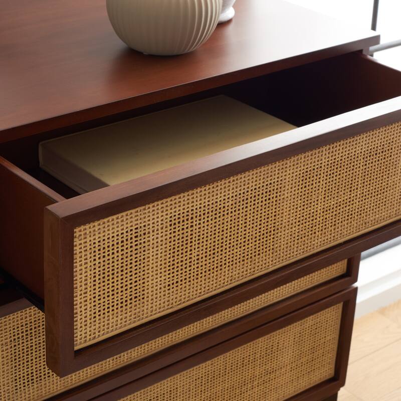 SAFAVIEH Audrey 6 Drawer Rattan Dresser
