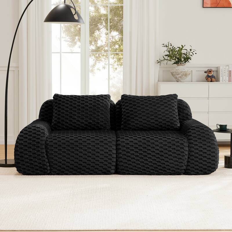 82" Modern Modular Sectional Sofa for Living Room,Flannelette Fabric,highly textured,Oversized 2-Seater Couch with Deep Seat