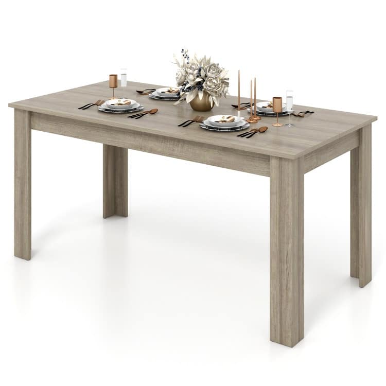 63 Inch Rectangular Modern Dining Kitchen Table for 6 People