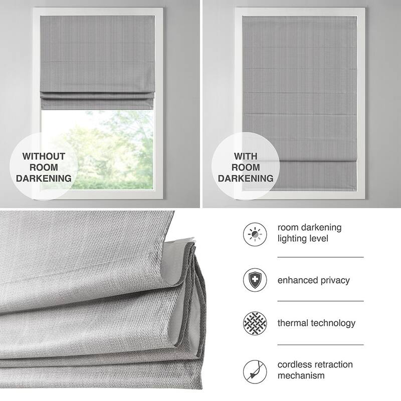 Basketweave Darkening Cordless Roman Window Shade