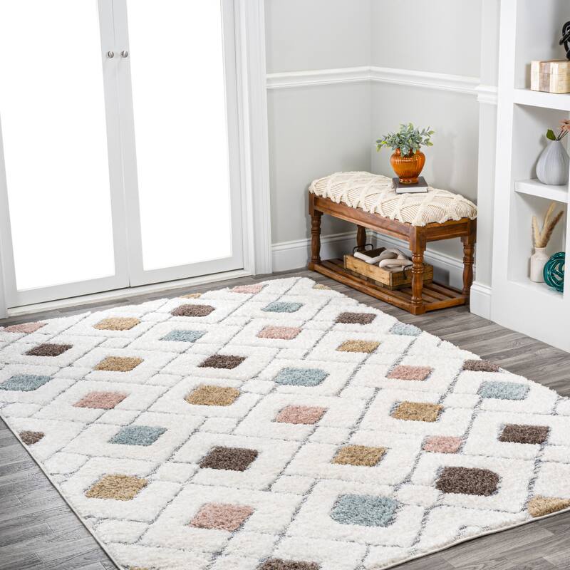 JONATHAN Y Monique Tropical Leaves Area Rug
