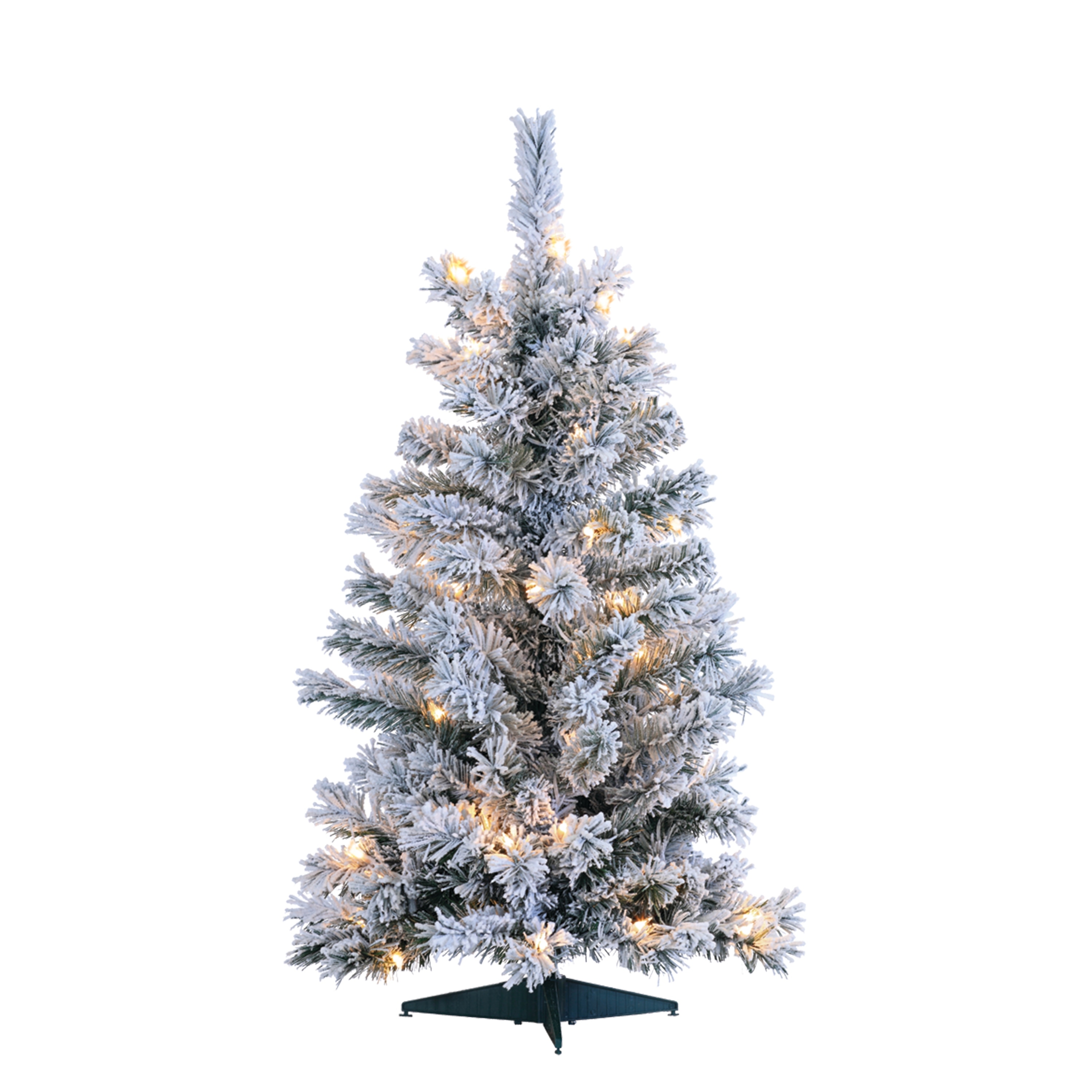 3 Foot Flocked Colorado Spruce with 50 UL Clear Lights.