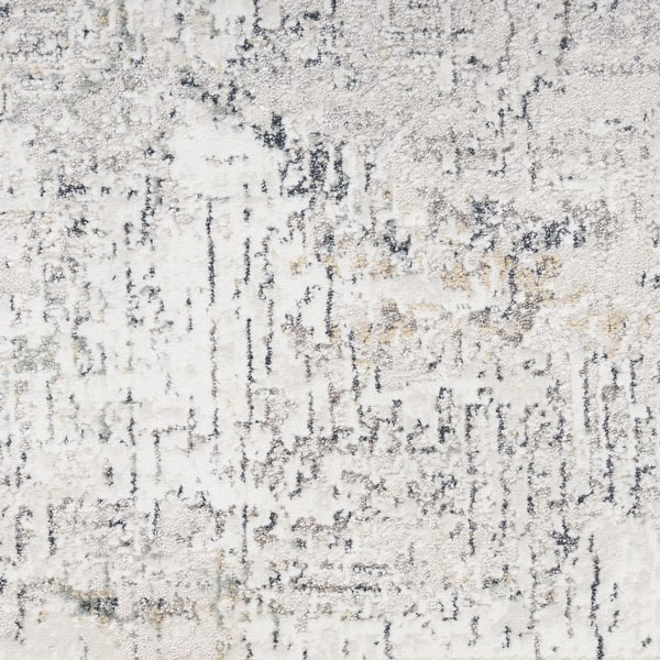slide 2 of 8, Nourison Distinctive Indoor only Cream / Ivory Abstract Area Rug - 7' 10" x 9' 10" Ivory/Grey/Blue - 7' 10" x 9' 10" - Rectangle