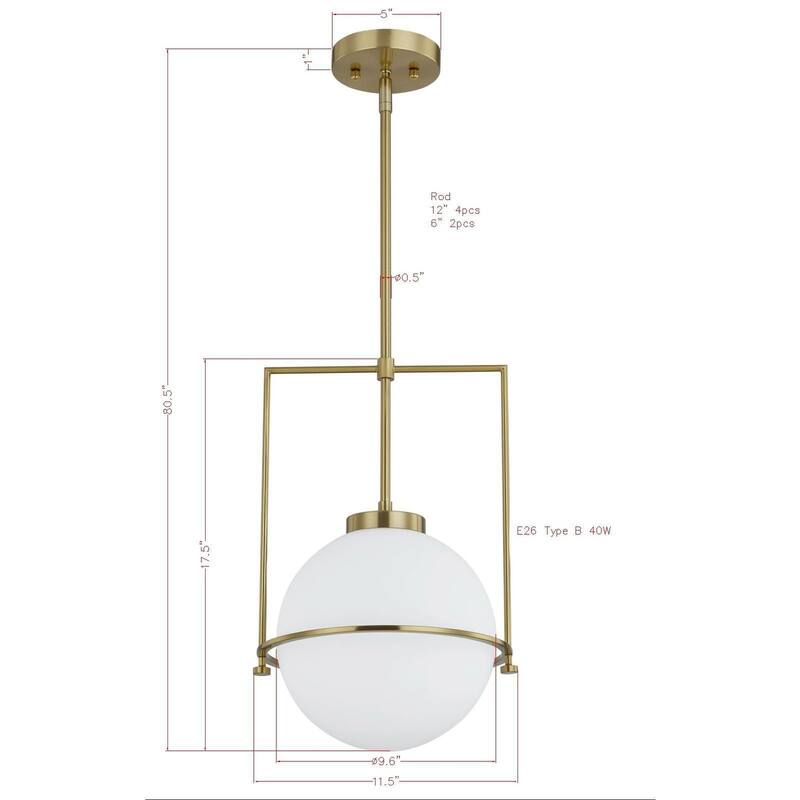 Jovi Pendant Light, Gold