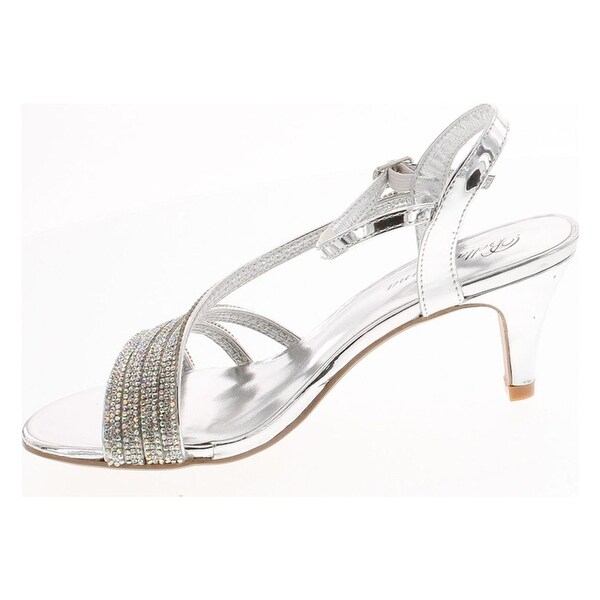 dressy low heel silver shoes