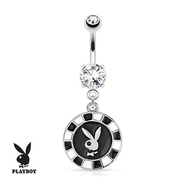 Piercings 14K Solid Gold PLAYBOY BUNNY Dangle BELLY Button NAVEL Bar