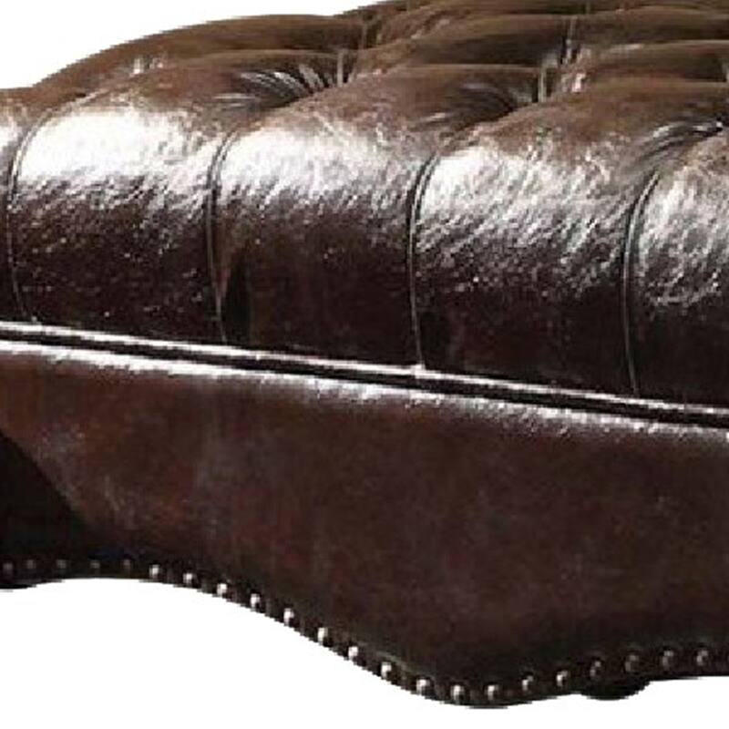 Majestic Ottoman, 2-Tone Dark Brown & Cherry Oak
