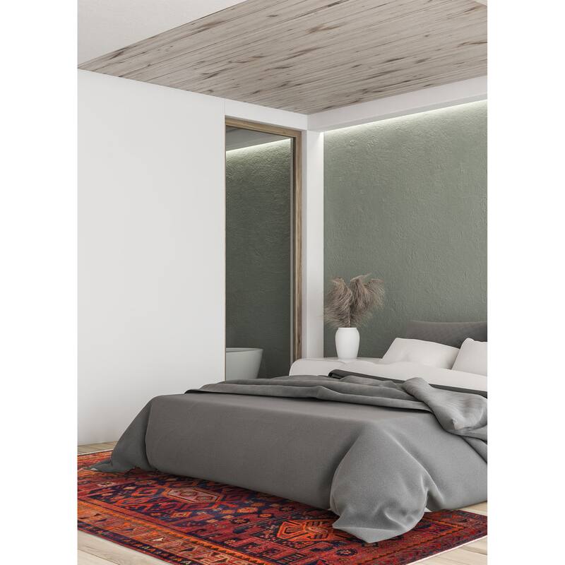 ECARPETGALLERY Hand-knotted Melis Vintage Dark Navy, Red Wool Rug - 4'9 x 8'1