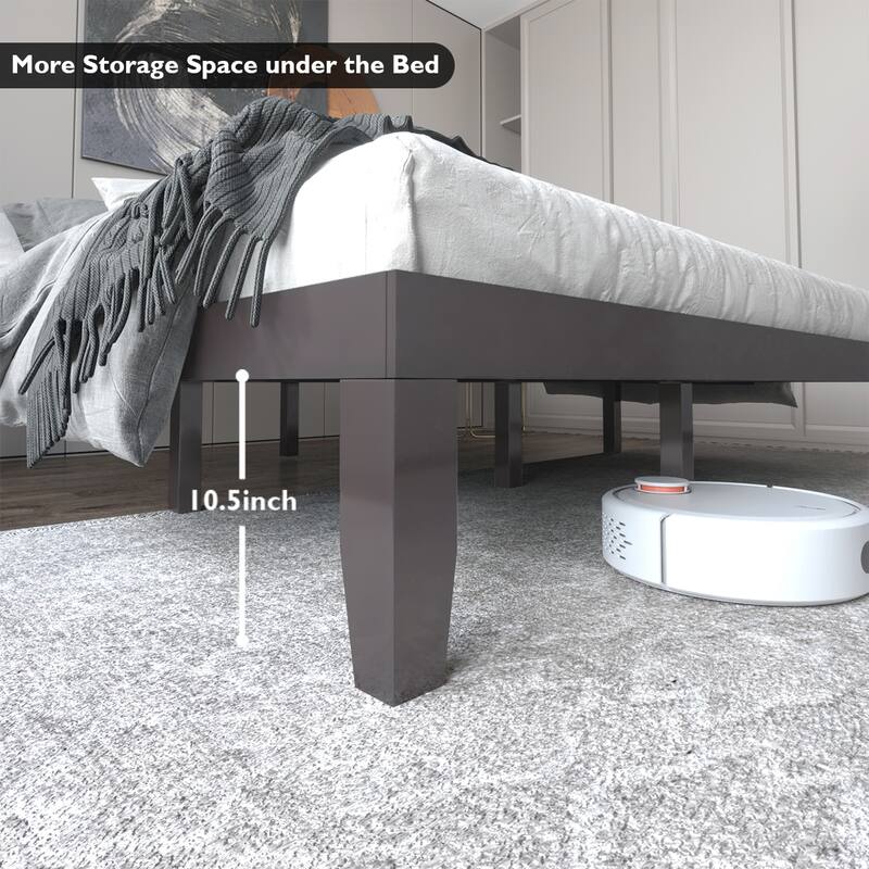 Costway King Size 14'' Wooden Bed Frame Mattress Platform Wood Slats