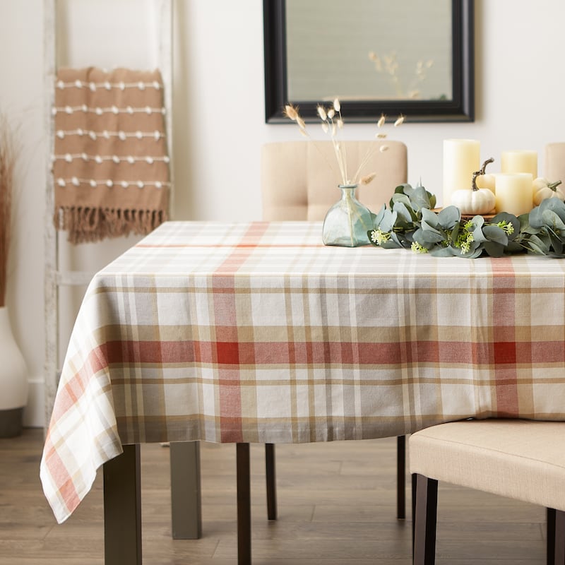 DII Cozy Picnic Plaid Tablecloth