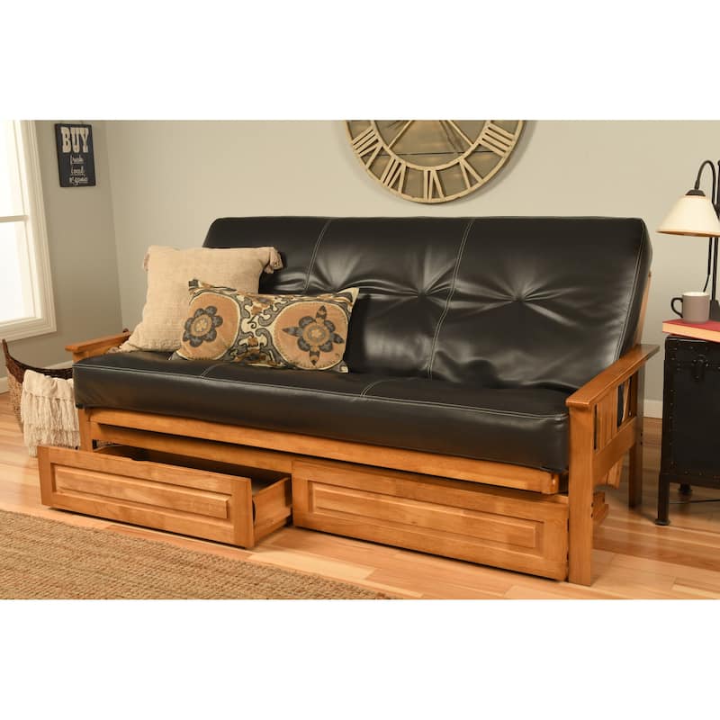 Somette Monterey Butternut Full-size Storage Futon Set with Mattress