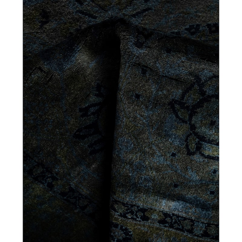 Overdyed One-of-a-Kind Hand-Knotted Runner Rug - Gray - 2' 8" x 12' 0"