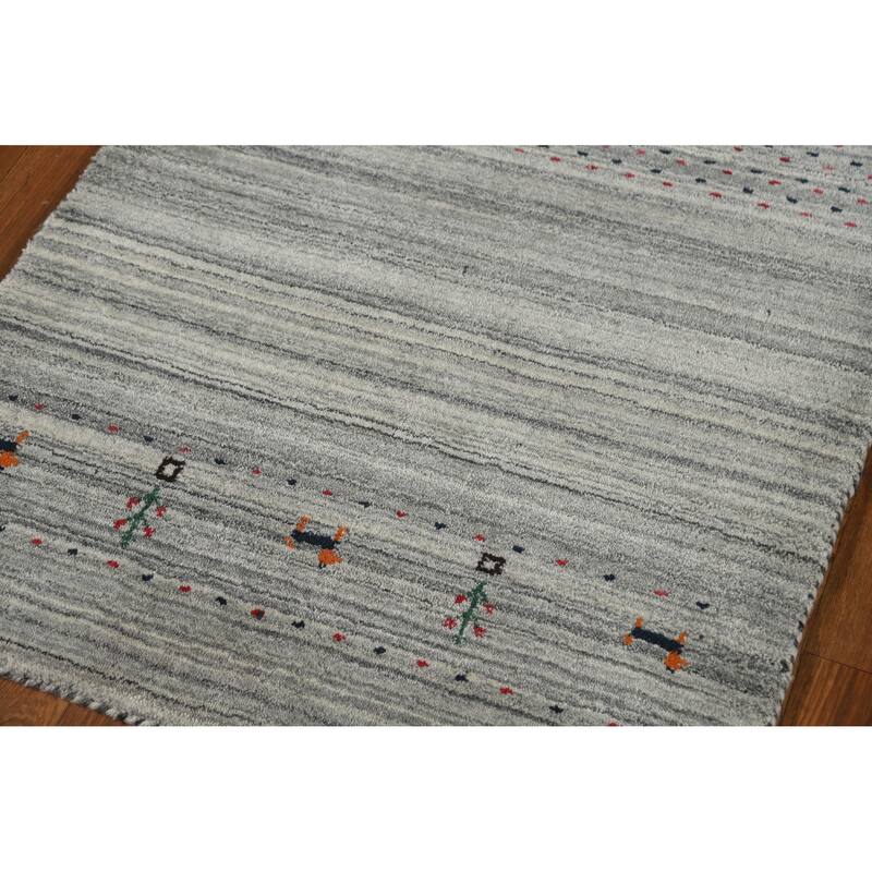 Gabbeh Indian Runner Rug Handmade Tribal Wool Carpet - 2'6" x 8'0"