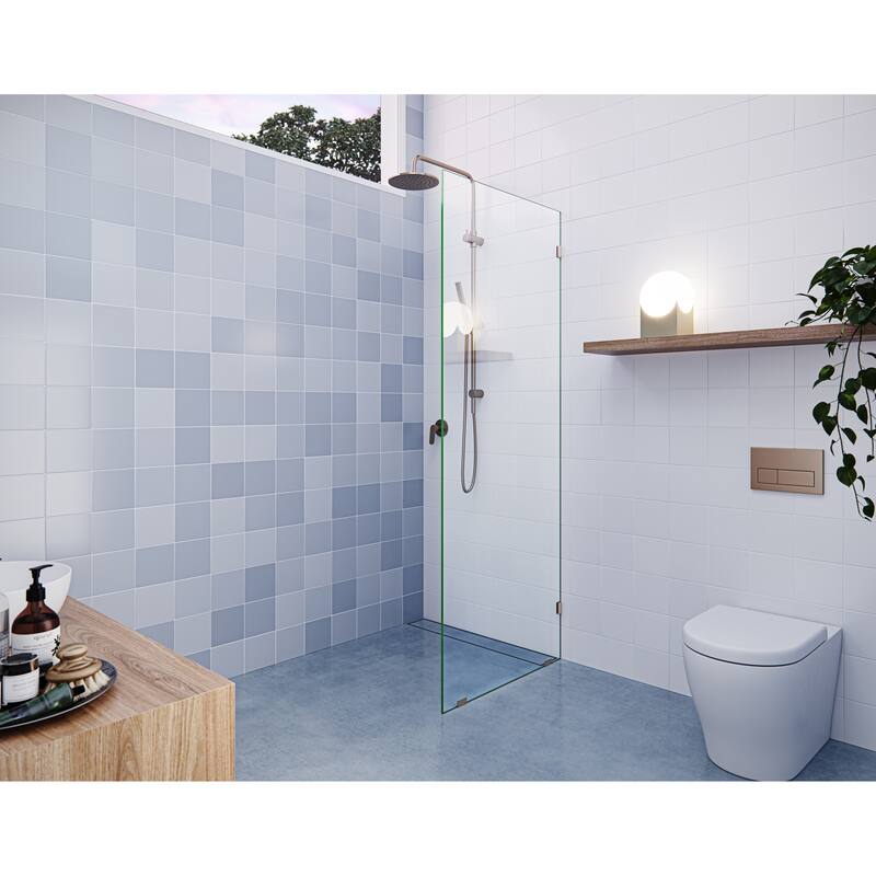 Glass Warehouse 78" x 28" Frameless Shower Door - Single Fixed Panel