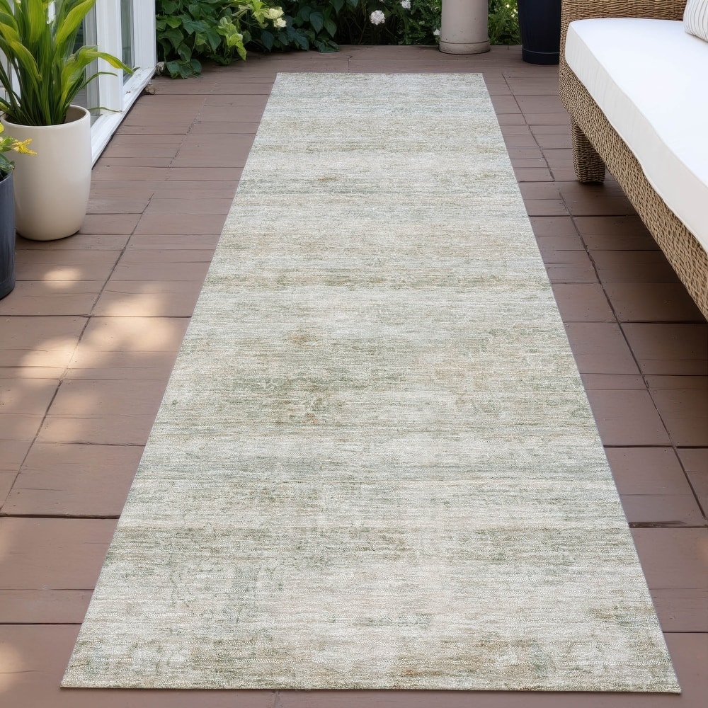 Machine Washable Indoor/Outdoor Watercolor Ombre Chantille Rug