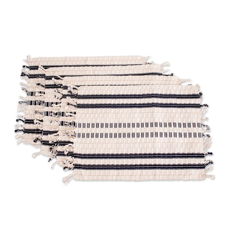 Novica Handmade Splendid Contrast Cotton Placemats (Set Of 4)