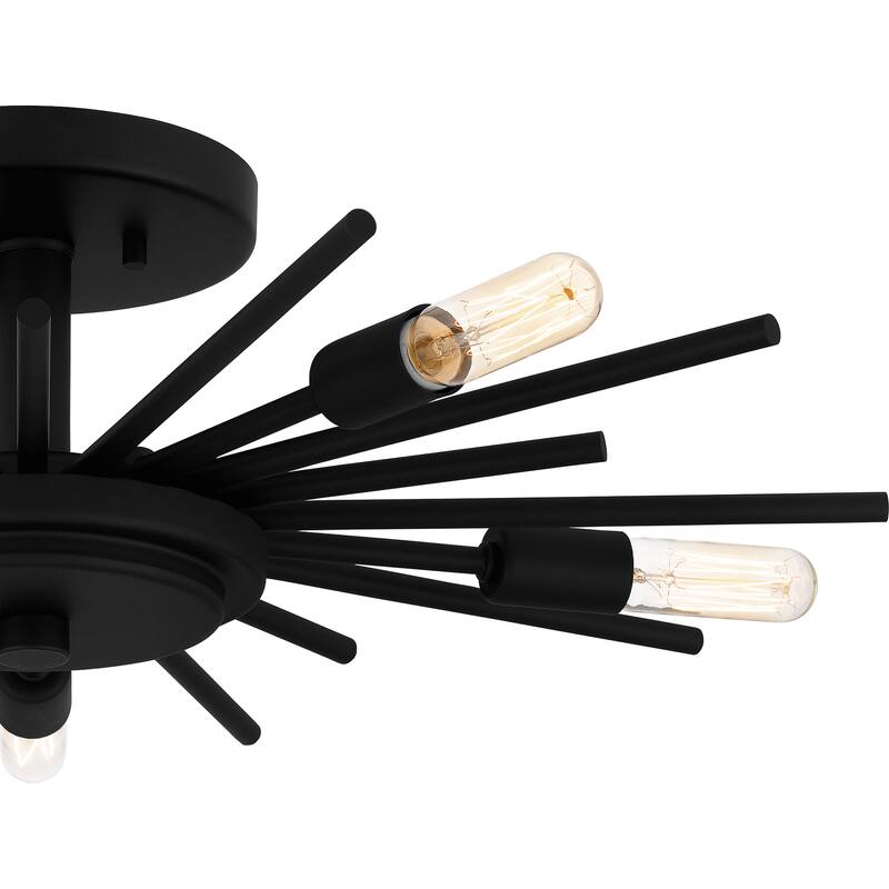 Mesquite 5-Light Matte Black Semi-Flush Mount Light