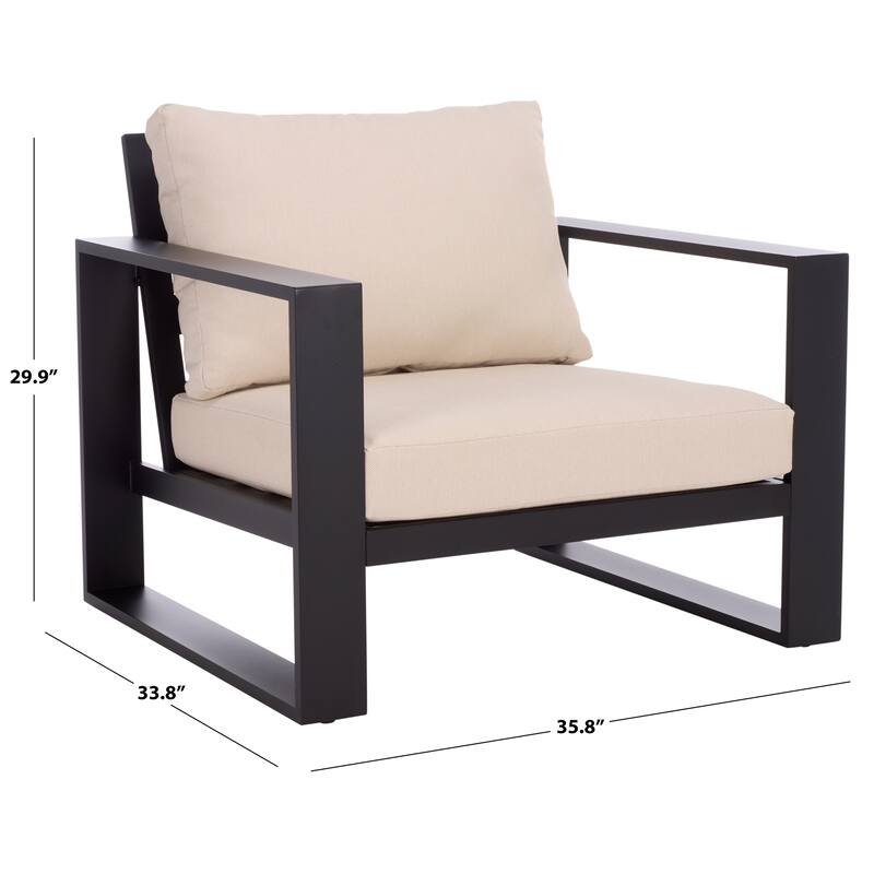 SAFAVIEH Outdoor Living Fash Aluminum Chair (Set of 2) - 36"W x 34"D x 30"H