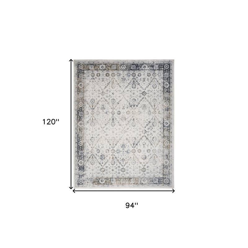 Mibiy Power Loomed Distressed Floral Low Pile Area Rug By HomeRoots