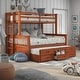 preview thumbnail 27 of 30, Rola Mission Solid Wood Detachable Bunk Bed by Furniture of America Twin XL over Queen - Oak Bed with Trundle