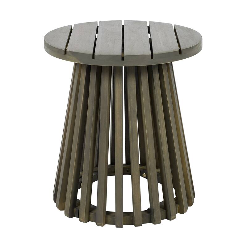 Outdoor Round Acacia Wood Patio Side Table