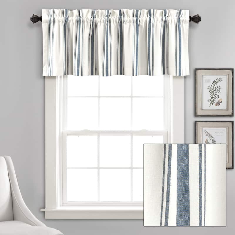 Lush Decor Farmhouse Stripe Yarn Dyed Recycled Cotton Valance Single
