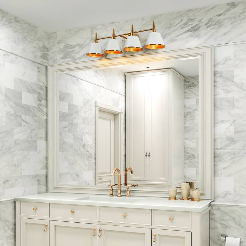 Mid-century Modern Gold 1/2/3/4-Light Bathroom Vanity Light Metal Wall Sconces