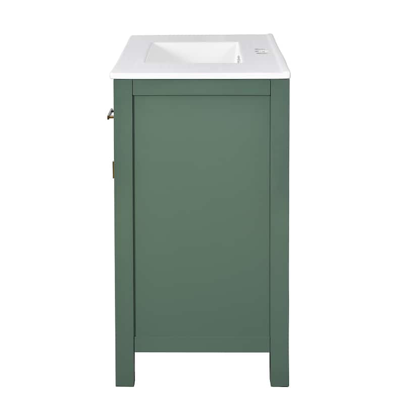 72''Vanity With Ceramic Sink Combo Set, Modern Freestanding Single Cabinet With 4 Drawers & 2 Cabinets,Storage Cabinet