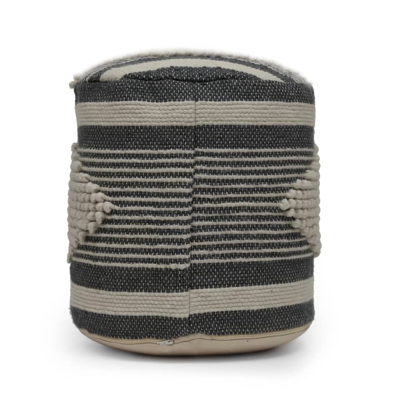 Diamond Handcrafted Fabric Cylindrical Pouf